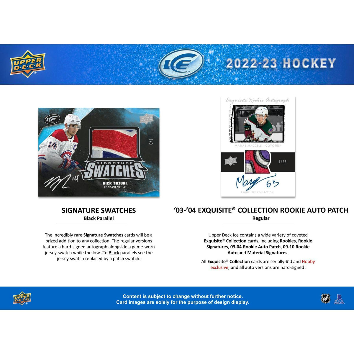 2022/23 Upper Deck Ice Hockey Hobby Box (Reed Buy)