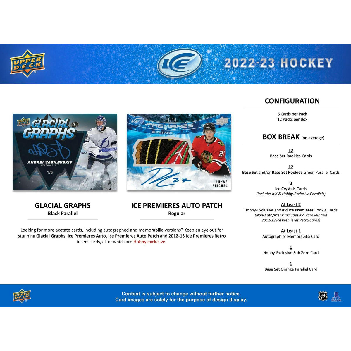 2022/23 Upper Deck Ice Hockey Hobby 24-Box Case (Factory Fresh)