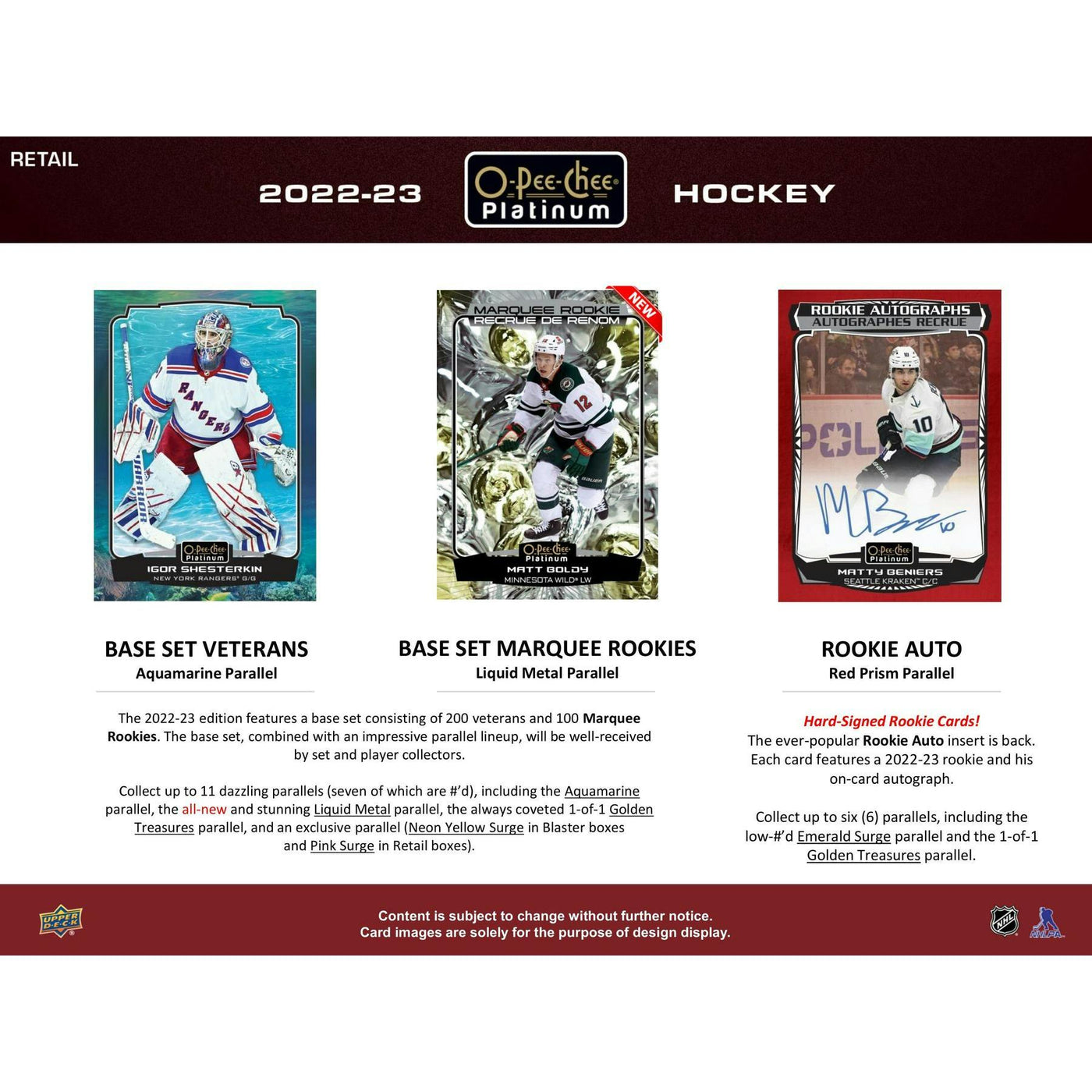2022/23 Upper Deck O-Pee-Chee Platinum Hockey 6-Pack Blaster Box (Reed Buy)