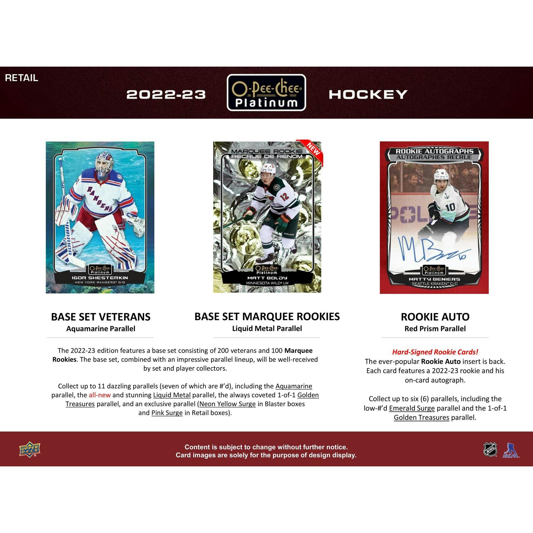 2022/23 Upper Deck O-Pee-Chee Platinum Hockey 6-Pack Blaster Box (Reed Buy)