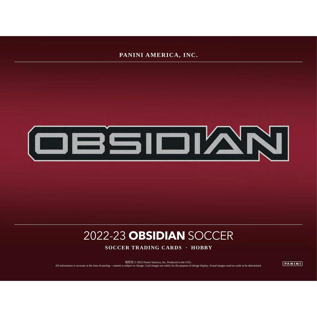 2022/23 Panini Obsidian Soccer Hobby 12-Box Case