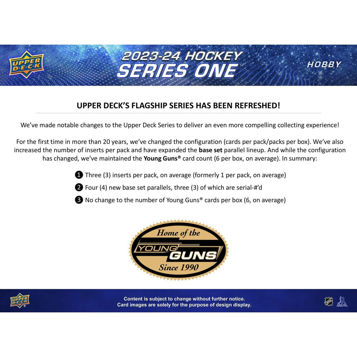 2023/24 Upper Deck Series 1 Hockey Hobby Pack