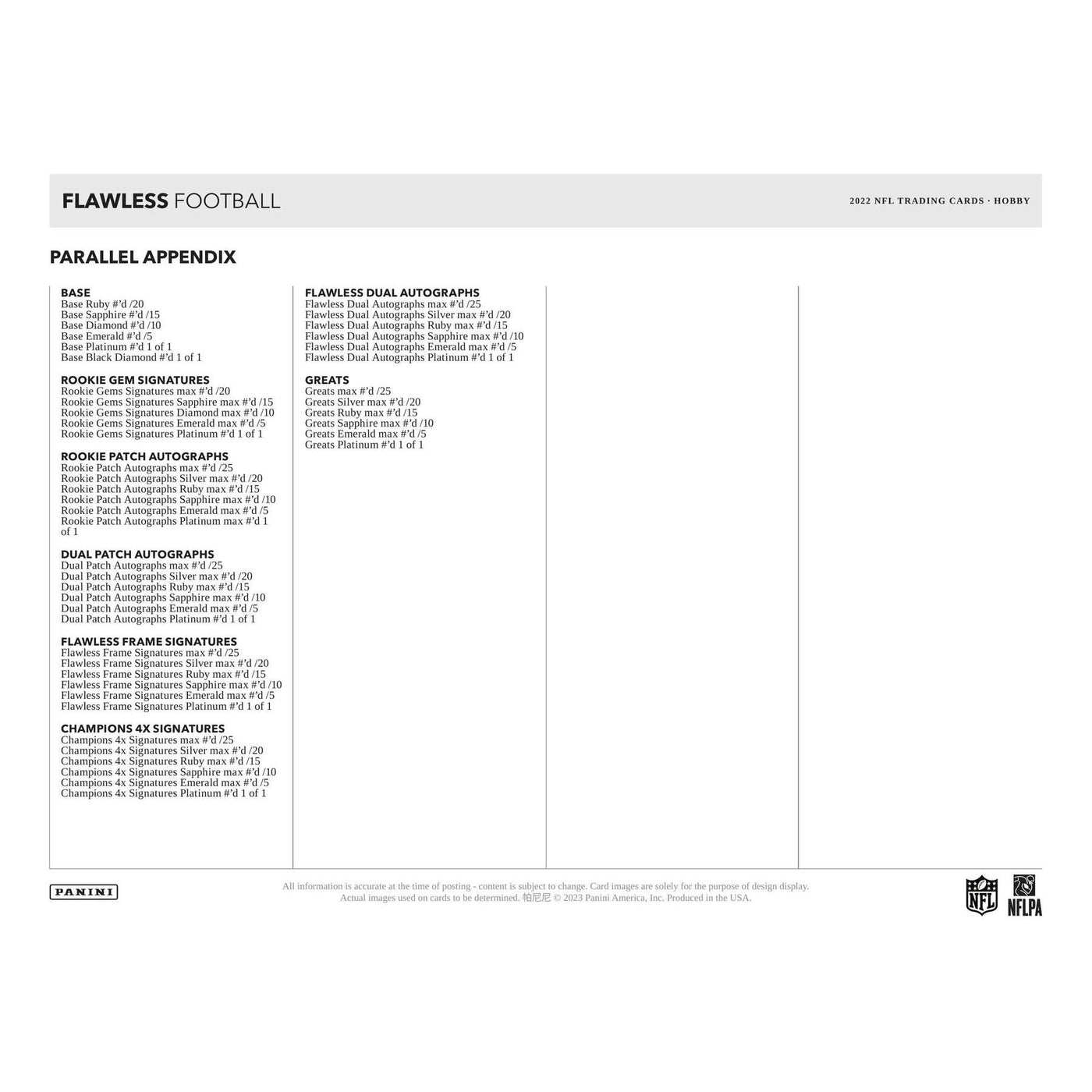 2022 Panini Flawless Football Hobby 2-Box Case