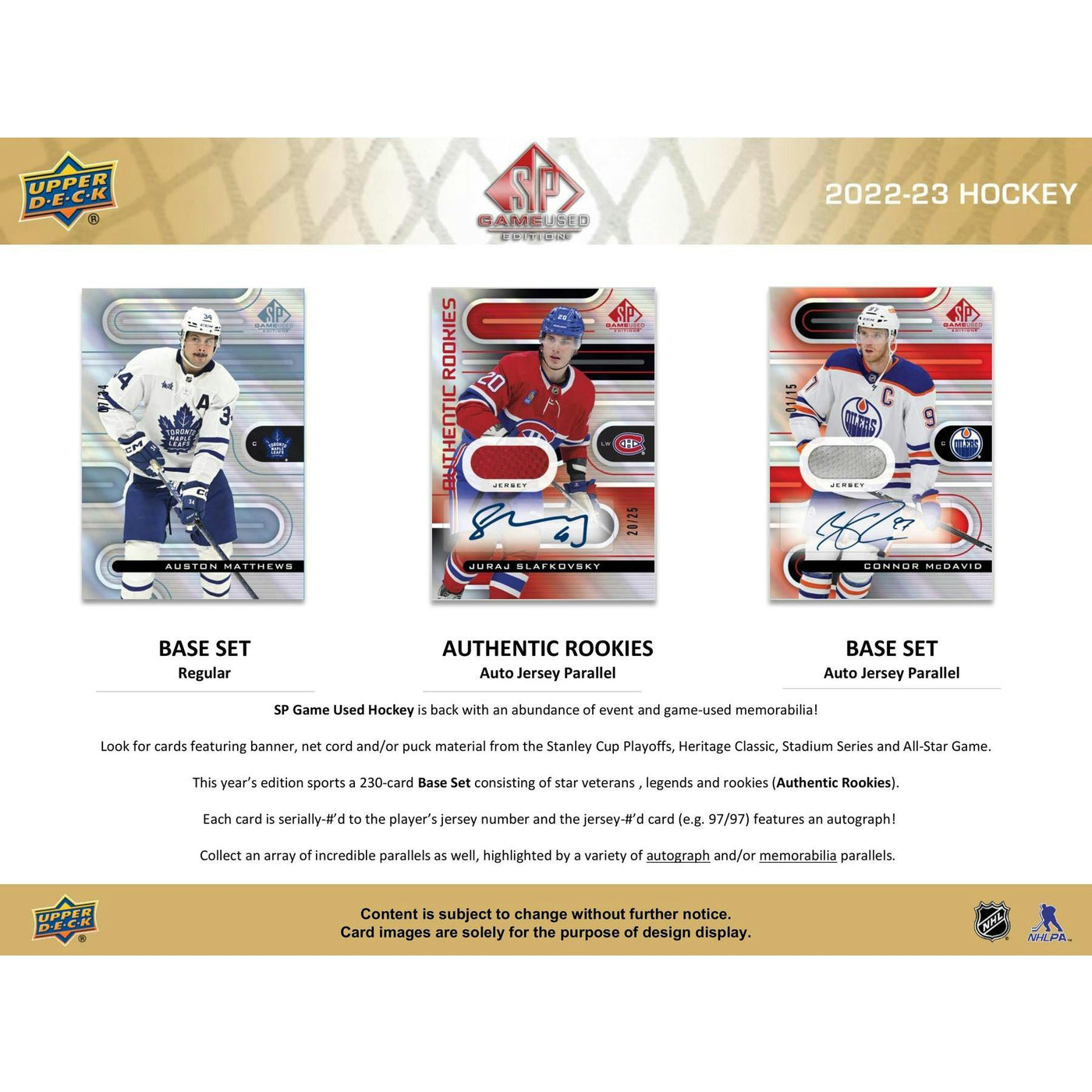 2022/23 Upper Deck SP Game Used Hockey Hobby Box