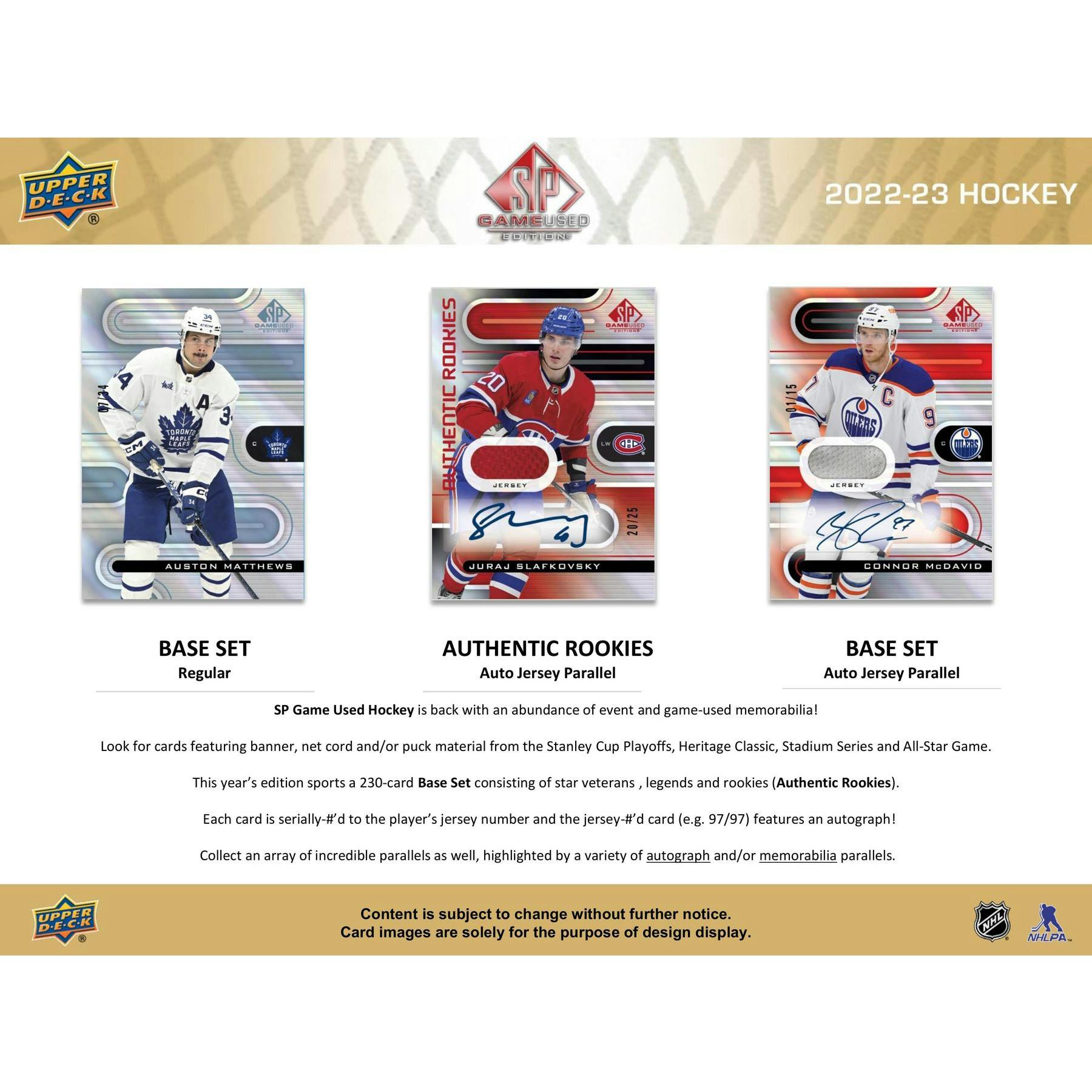 2022/23 Upper Deck SP Game Used Hockey Hobby Box