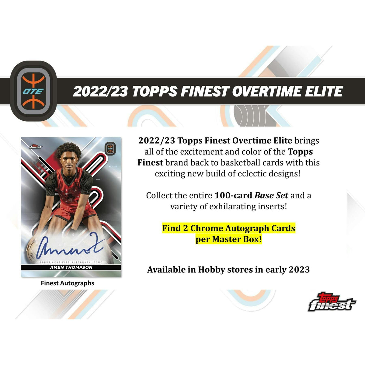 2022/23 Topps Finest Overtime Elite Basketball Hobby Box