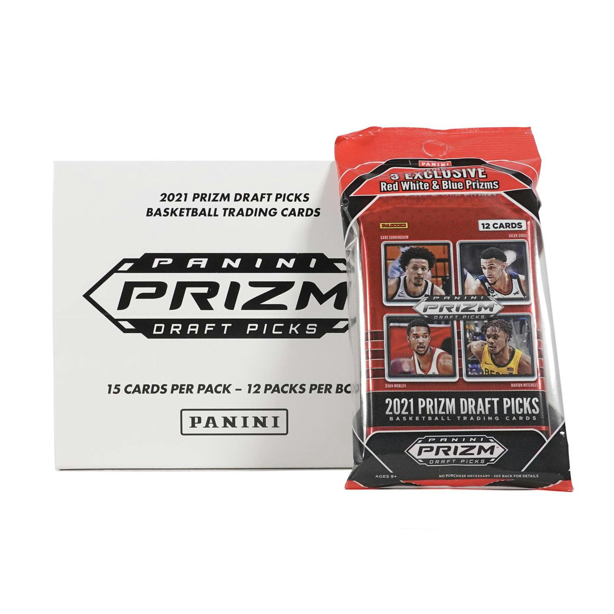 2021/22 Panini Prizm Draft Picks Basketball Cello Multi Fat Pack 12-Pack 12-Box Case (R, W, and B Prizms!)