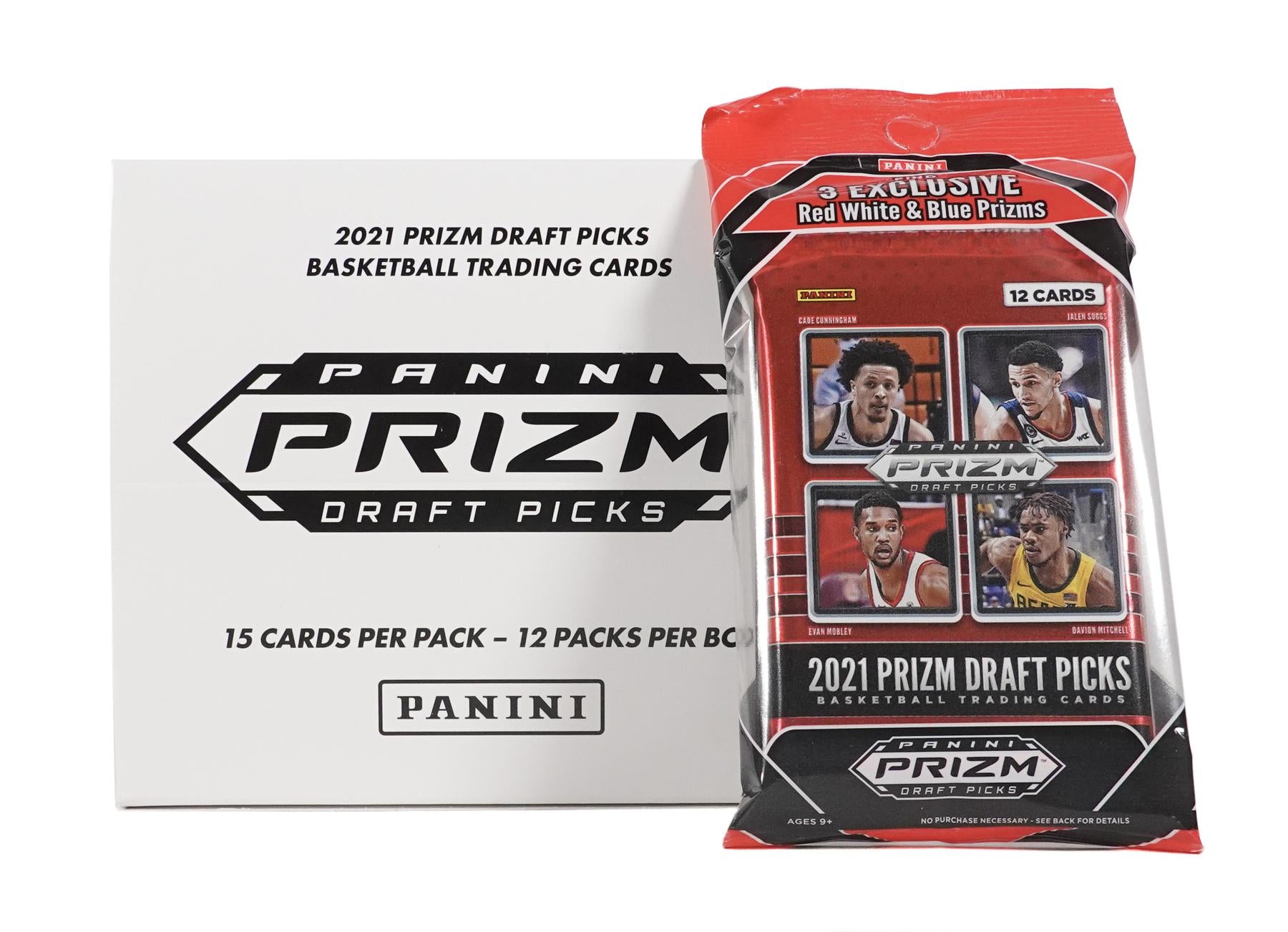2021/22 Panini Prizm Draft Picks Basketball Cello Multi Fat Pack 12-Pack Box (Red, White, and Blue Prizms!)