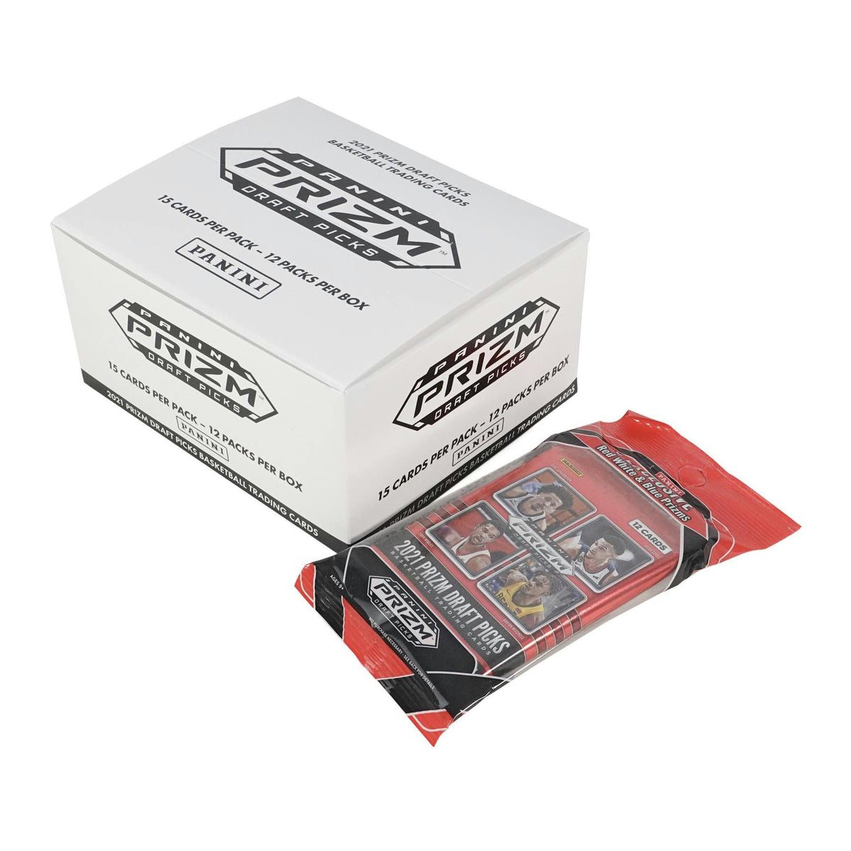 2021/22 Panini Prizm Draft Picks Basketball Cello Multi Fat Pack 12-Pack Box (Red, White, and Blue Prizms!)