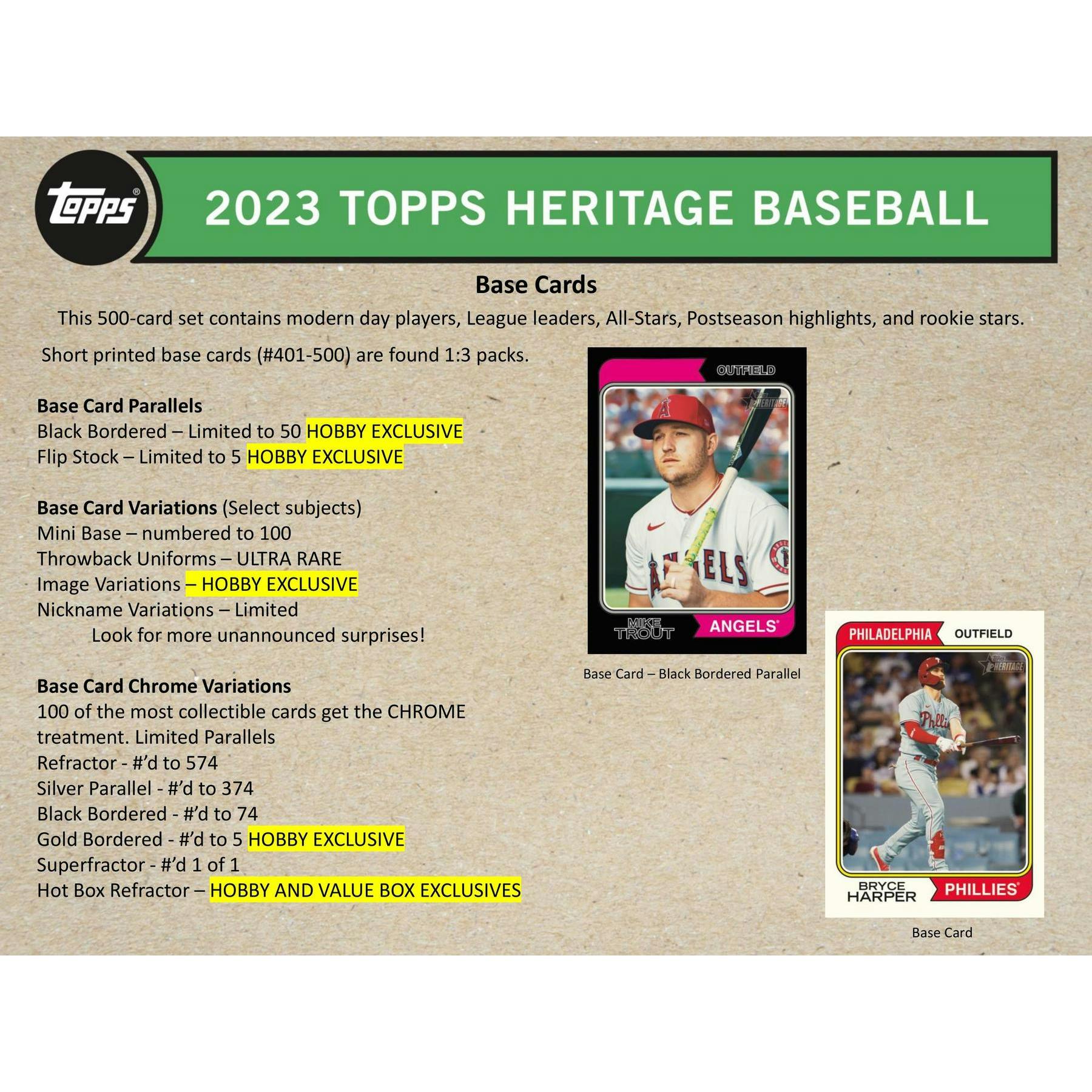 2023 Topps Heritage Baseball Hobby Pack