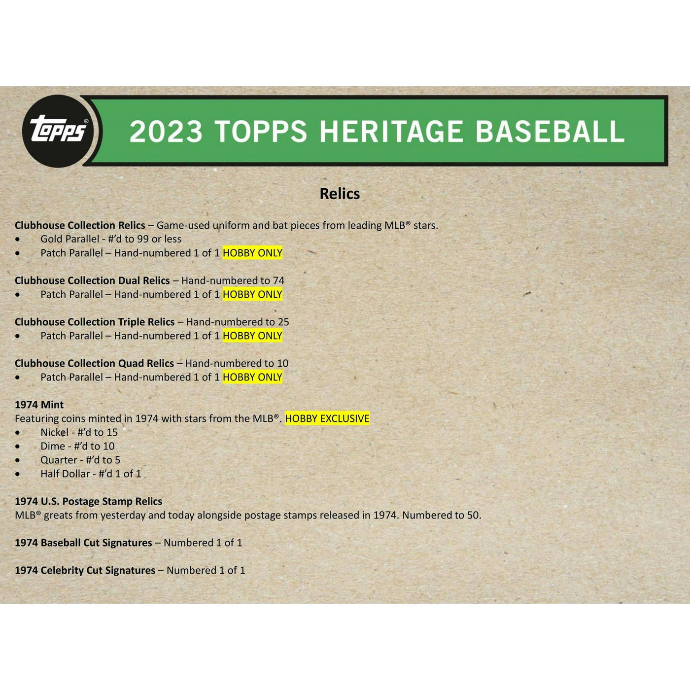 2023 Topps Heritage Baseball Hobby Pack