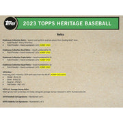 2023 Topps Heritage Baseball Hobby Box