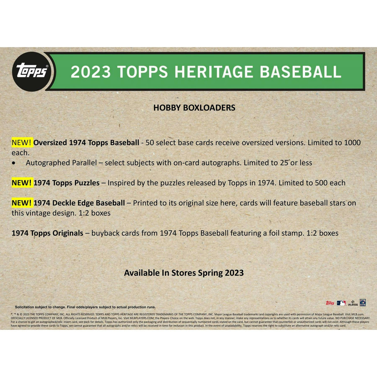 2023 Topps Heritage Baseball Hobby Box