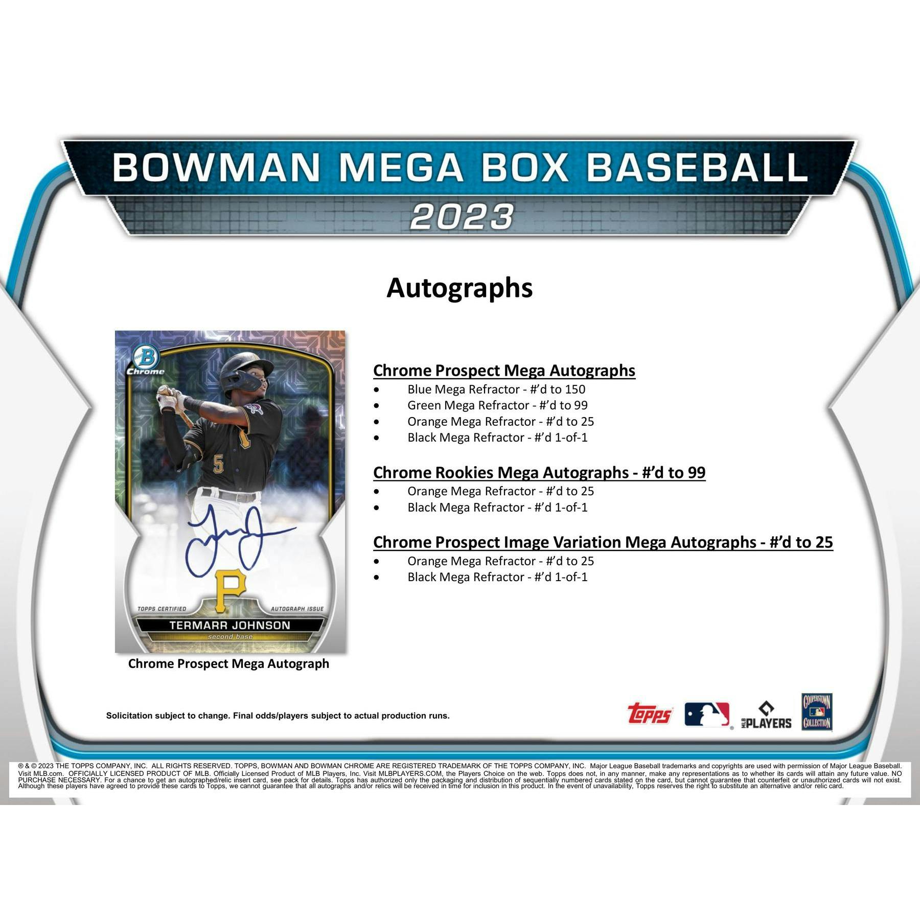 2023 Bowman Baseball Mega Box (Reed Buy)