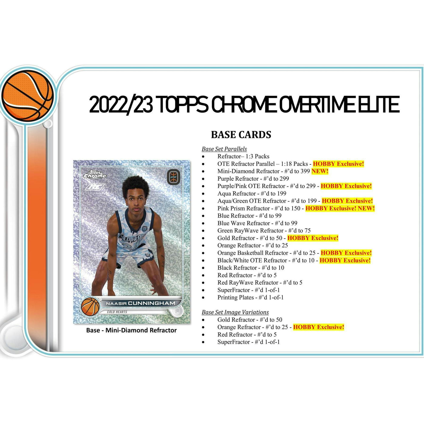 2022/23 Topps Chrome Overtime Elite Basketball Hobby Box (Reed Buy)
