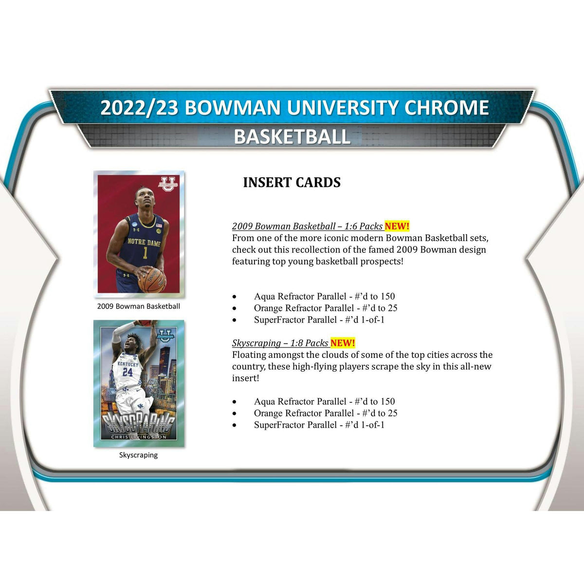 2022/23 Bowman University Chrome Basketball Blaster Box (Reed Buy)