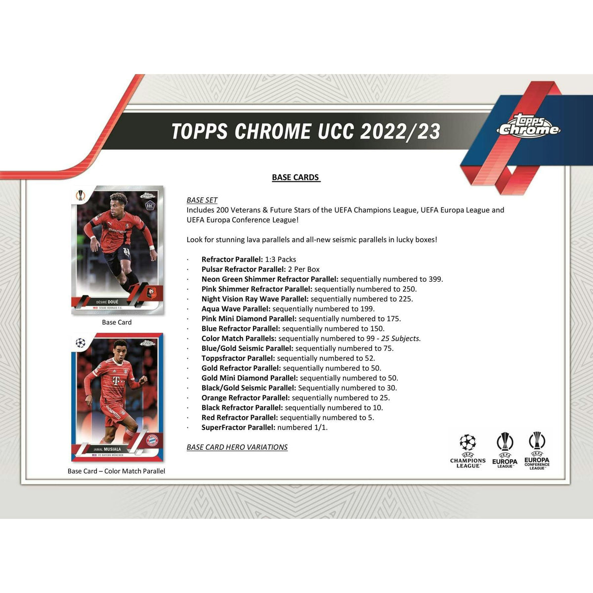 2022/23 Topps Chrome UEFA Club Competitions Soccer Hobby Pack