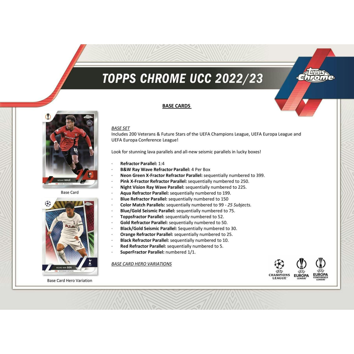 2022/23 Topps Chrome UEFA Club Competitions Soccer Hobby LITE Pack