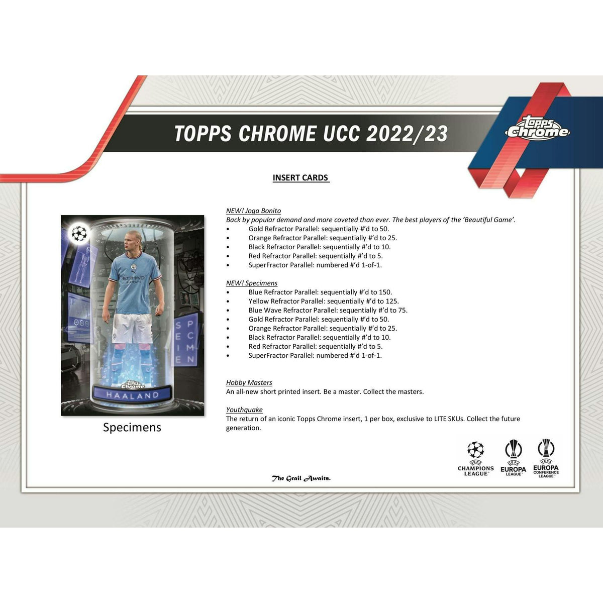 2022/23 Topps Chrome UEFA Club Competitions Soccer Hobby LITE Pack