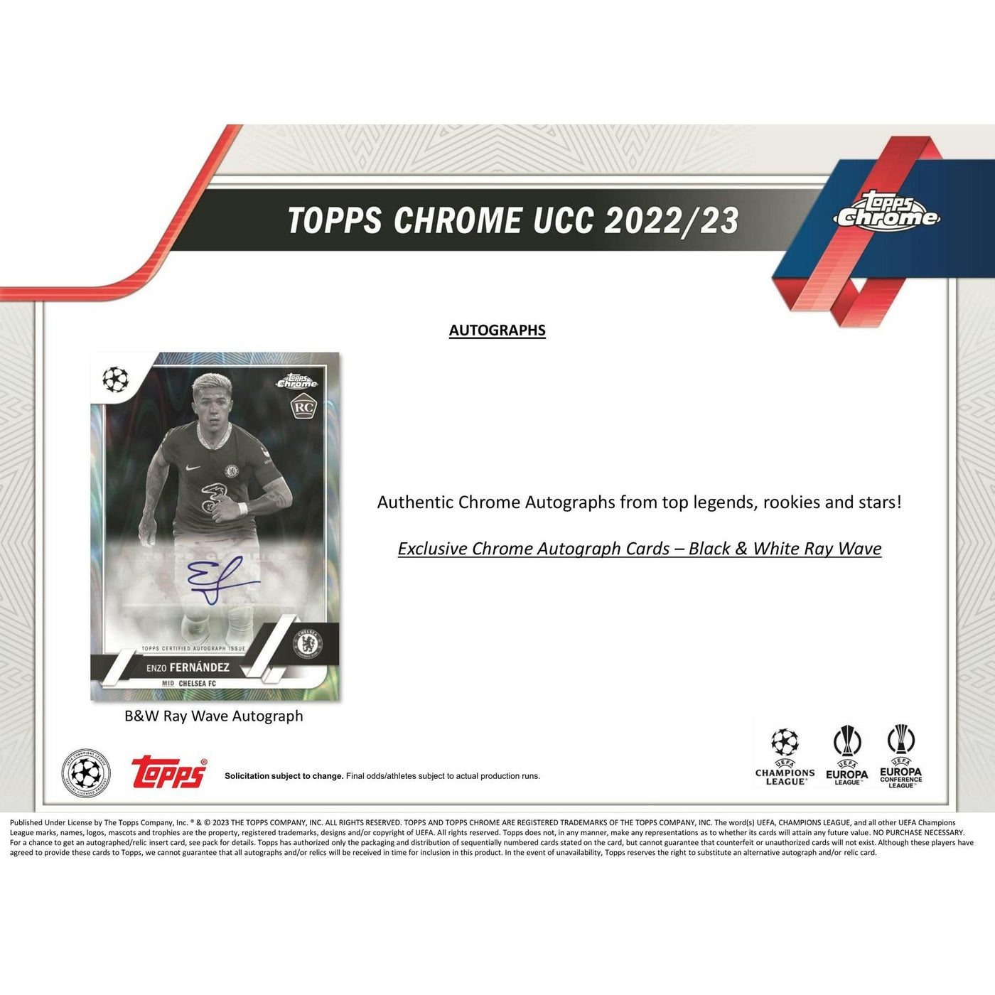 2022/23 Topps Chrome UEFA Club Competitions Soccer Hobby LITE Pack