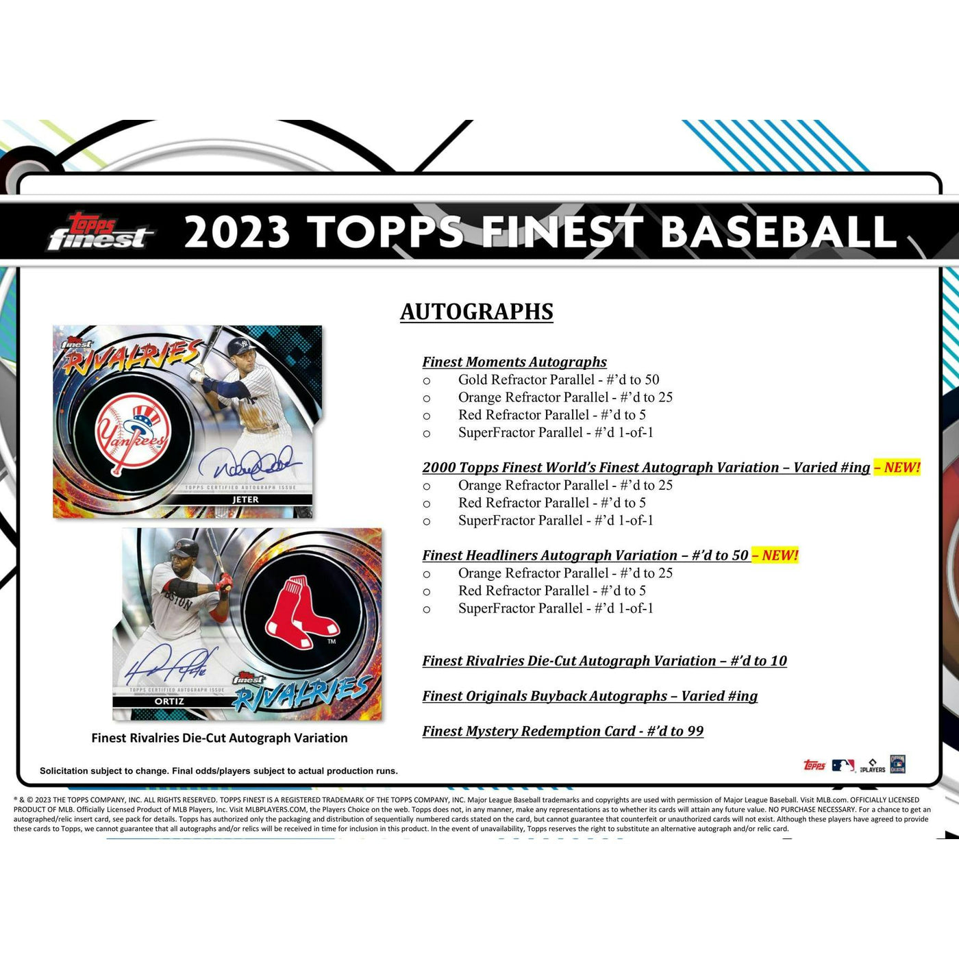 2023 Topps Finest Baseball Hobby Box