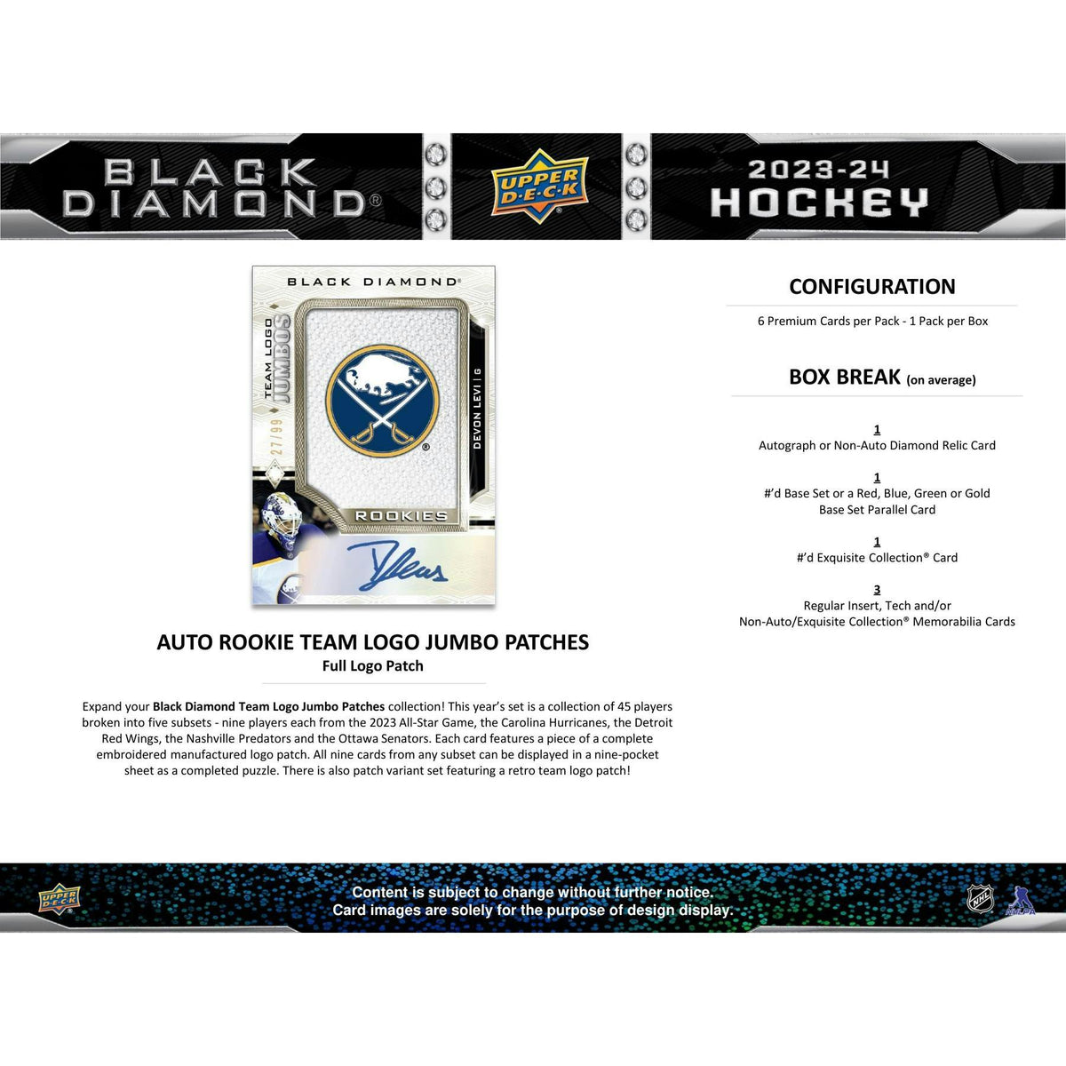2023/24 Upper Deck Black Diamond Hockey Hobby 10-Box Case
