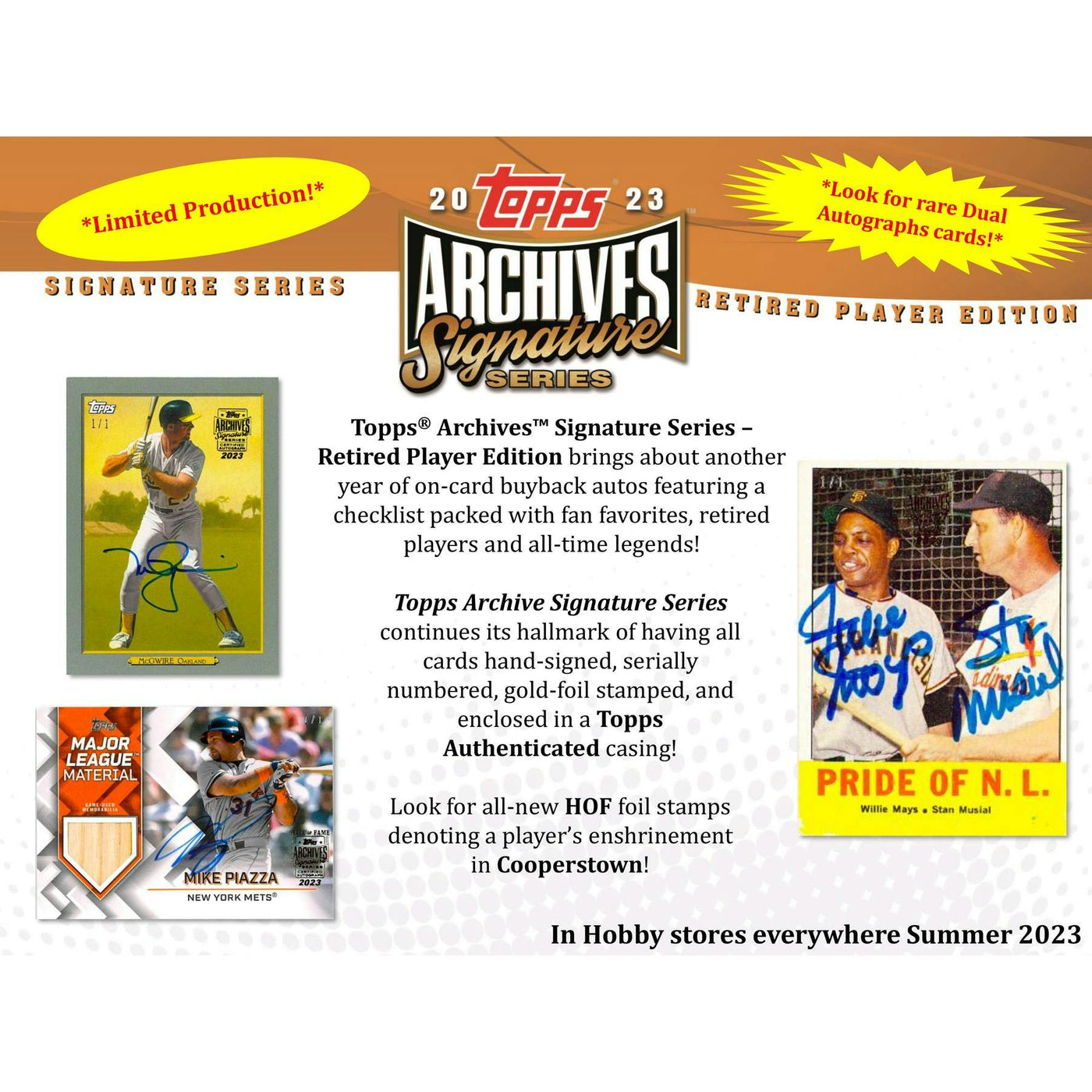 2023 Topps Archives Signature Series Retired Player Edition Baseball Hobby 20-Box Case