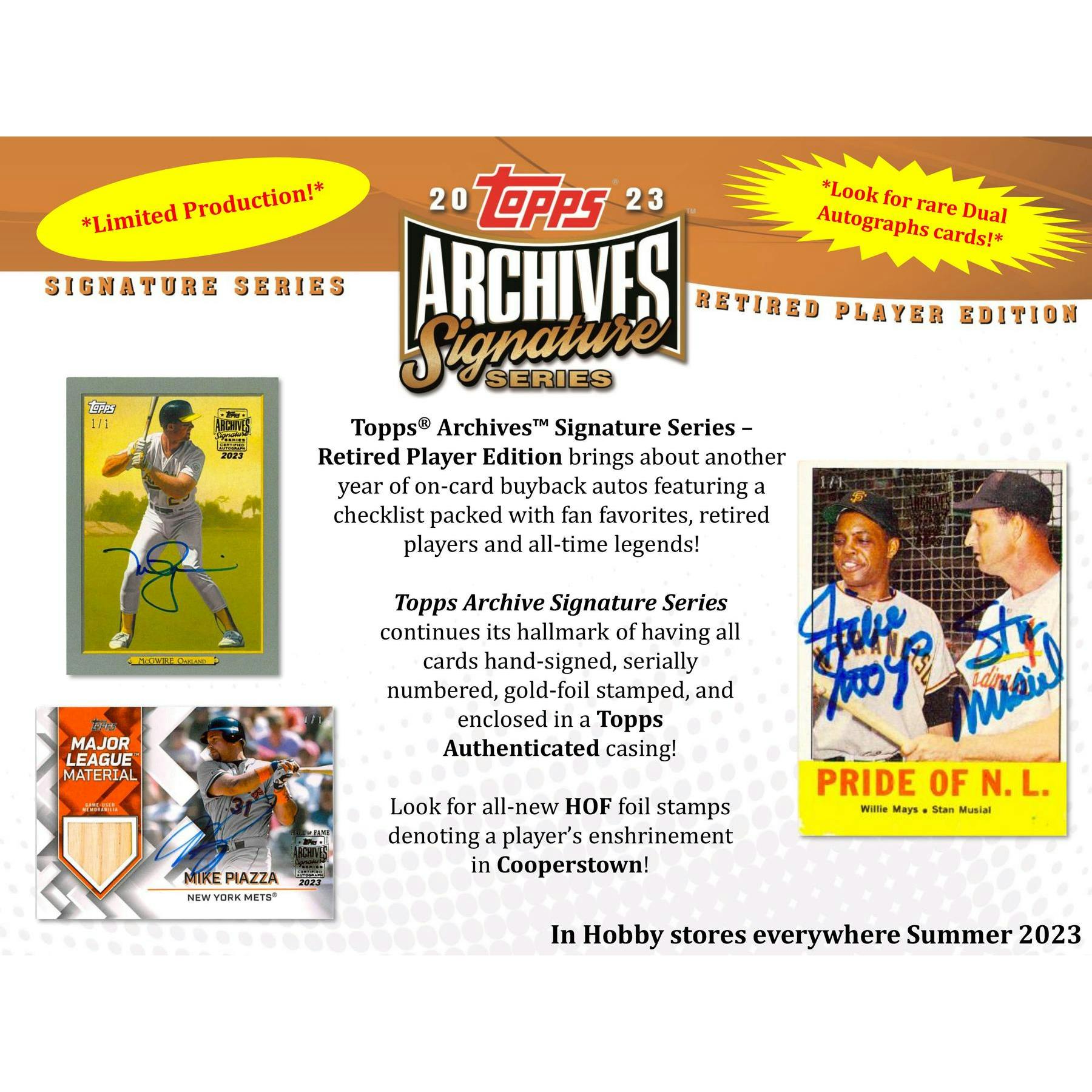 2023 Topps Archives Signature Series Retired Player Edition Baseball Hobby Box
