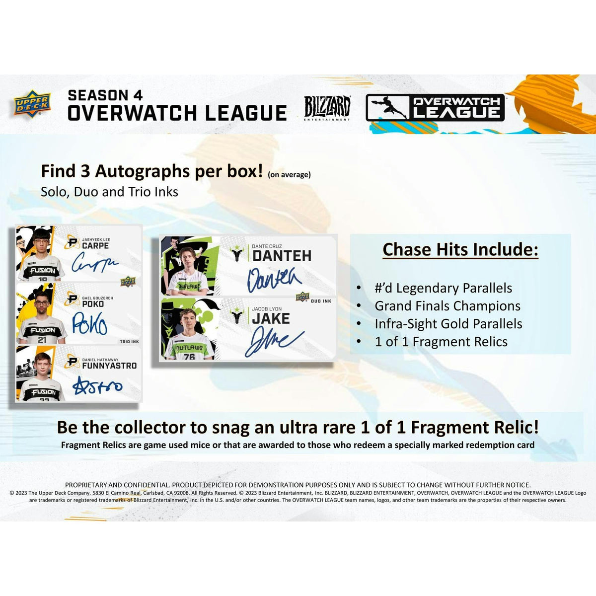 2023 Upper Deck Overwatch League Season 4 Hobby 10-Box Case