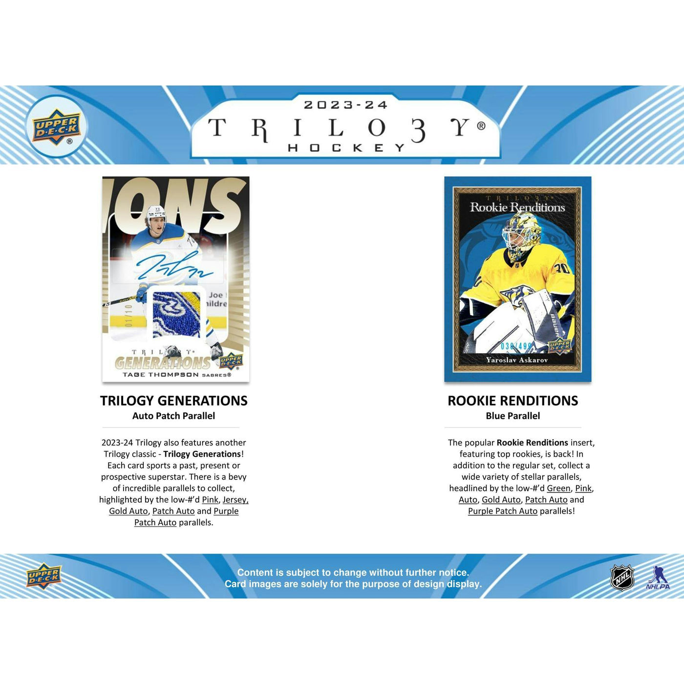 2023/24 Upper Deck Trilogy Hockey Hobby 20-Box Case