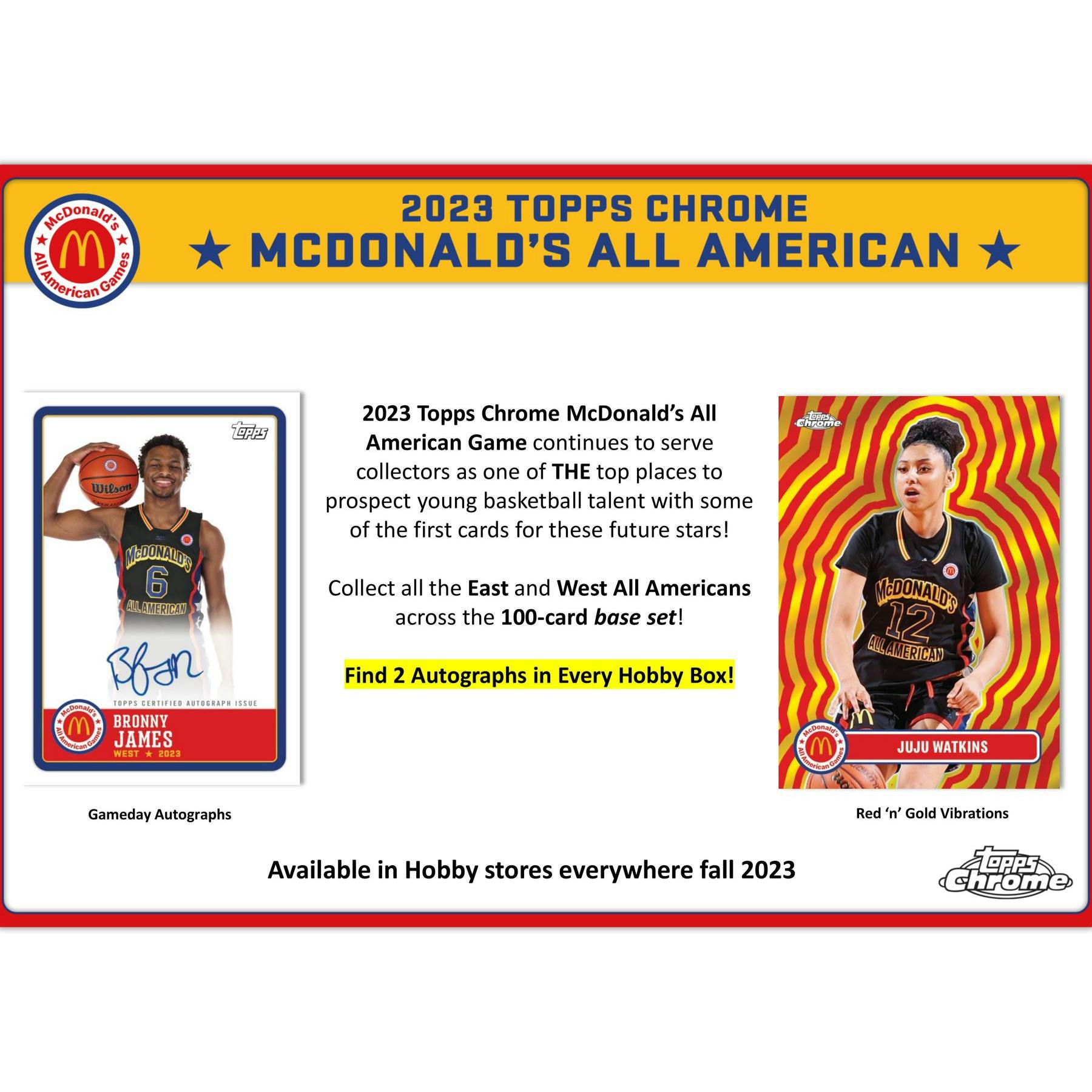 2023 Topps McDonald's All American Chrome Basketball Hobby Pack