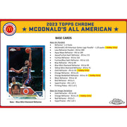 2023 Topps McDonald's All American Chrome Basketball Hobby Pack