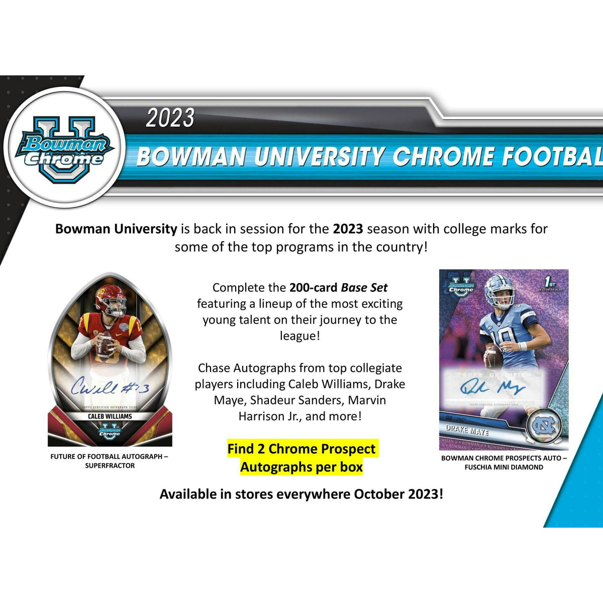 2023 Bowman University Chrome Football Hobby Box