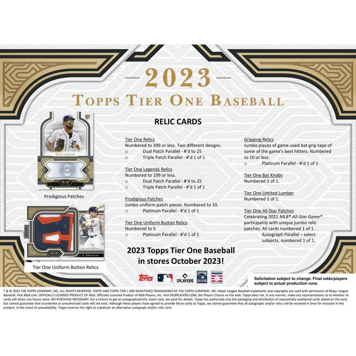 2023 Topps Tier One Baseball Hobby 12-Box Case