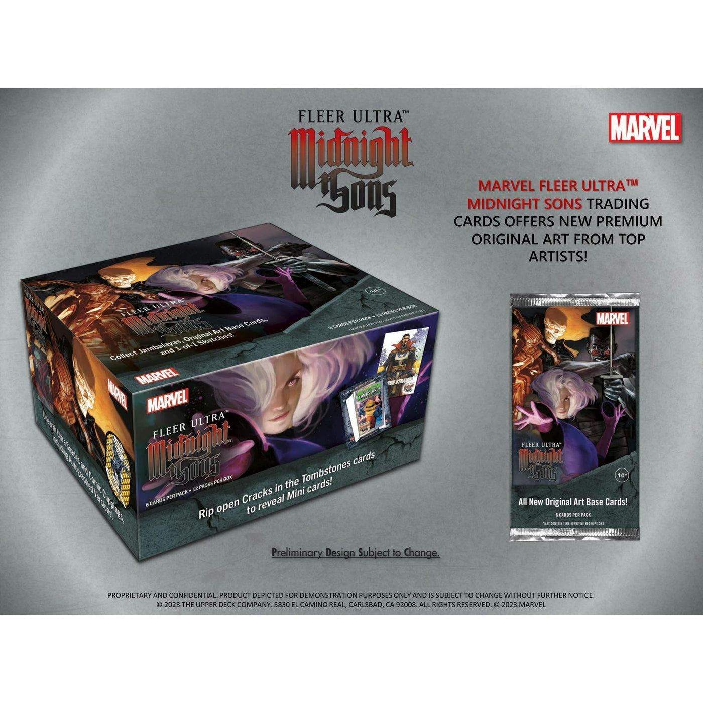 2023 Upper Deck Marvel Fleer Ultra Midnight Sons Trading Cards Hobby 12-Box Case