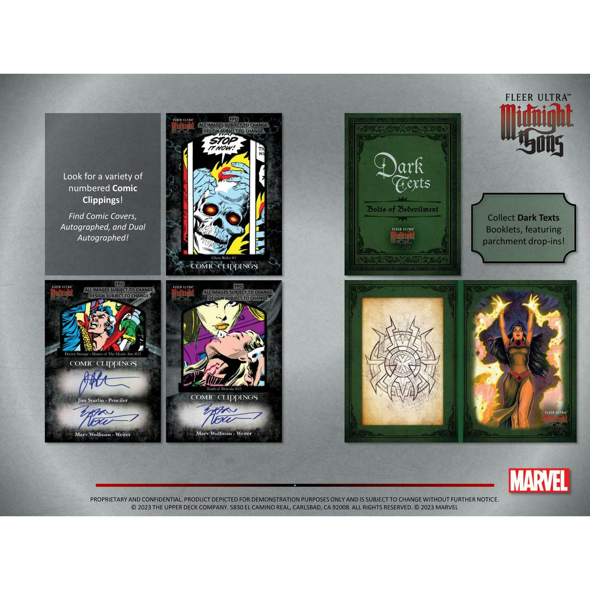 2023 Upper Deck Marvel Fleer Ultra Midnight Sons Trading Cards Hobby 12-Box Case