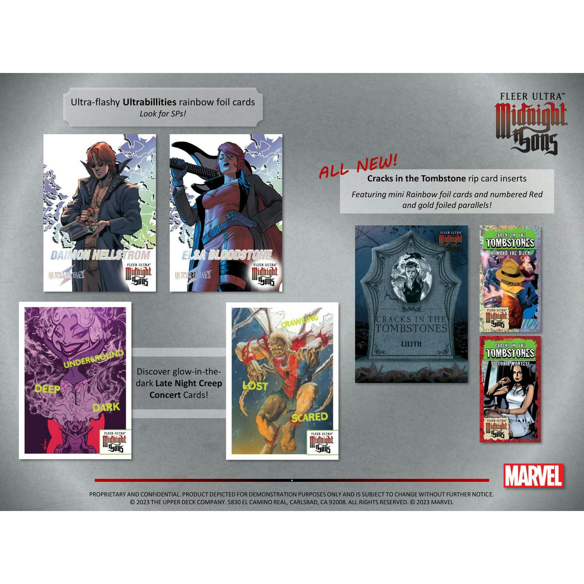 2023 Upper Deck Marvel Fleer Ultra Midnight Sons Trading Cards Hobby 12-Box Case