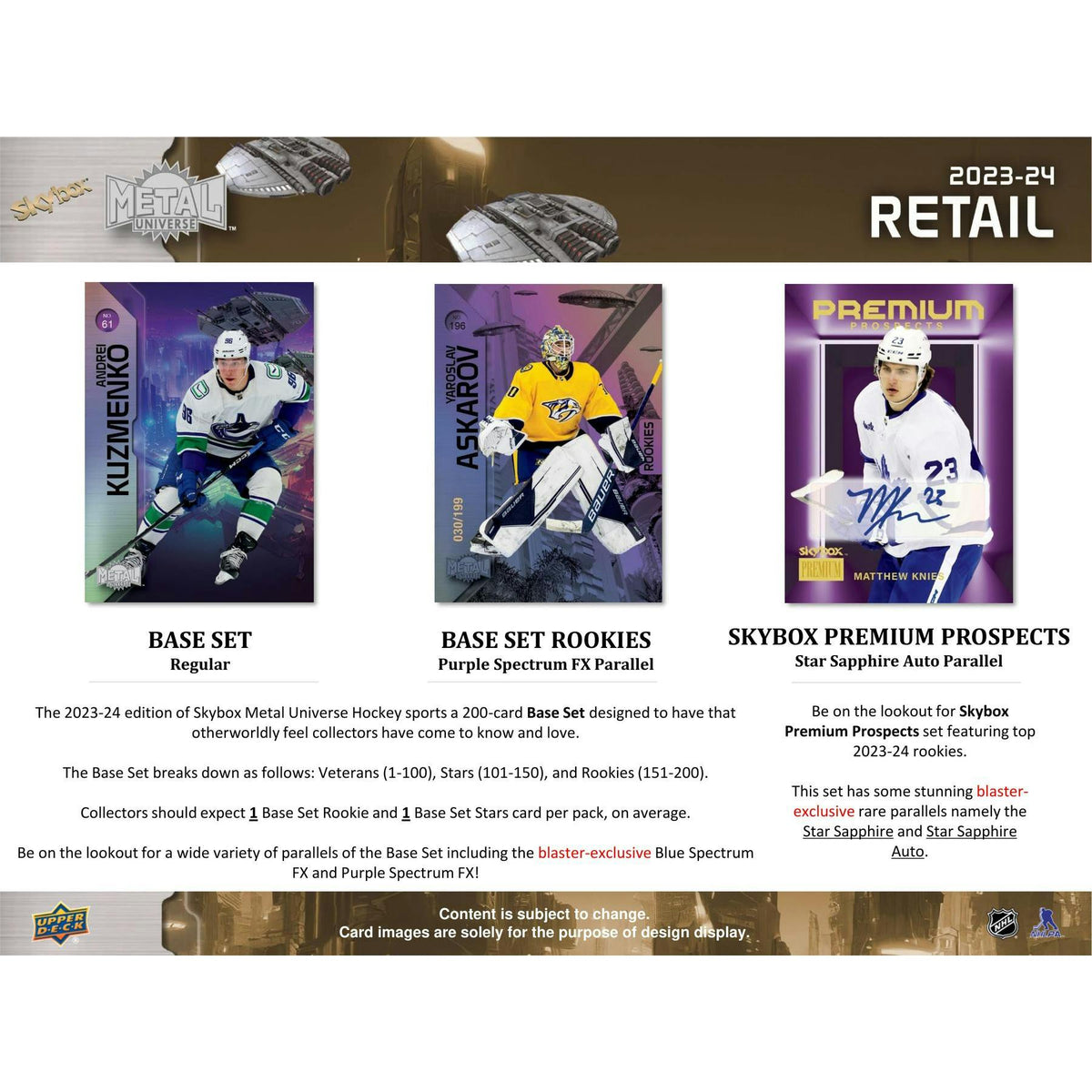 2023/24 Upper Deck Skybox Metal Universe Hockey Blaster Box