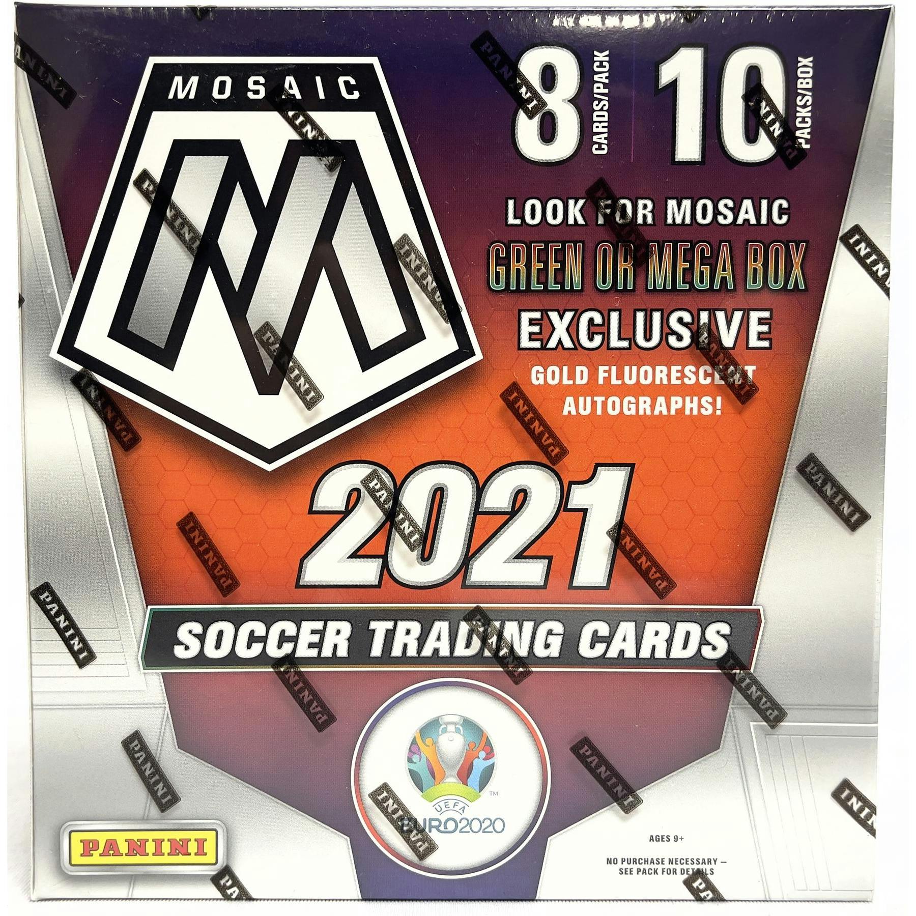 2020/21 Panini Mosaic UEFA Euro 2020 Soccer Mega Box (Gold Fluorescent Parallels) (Reed Buy)