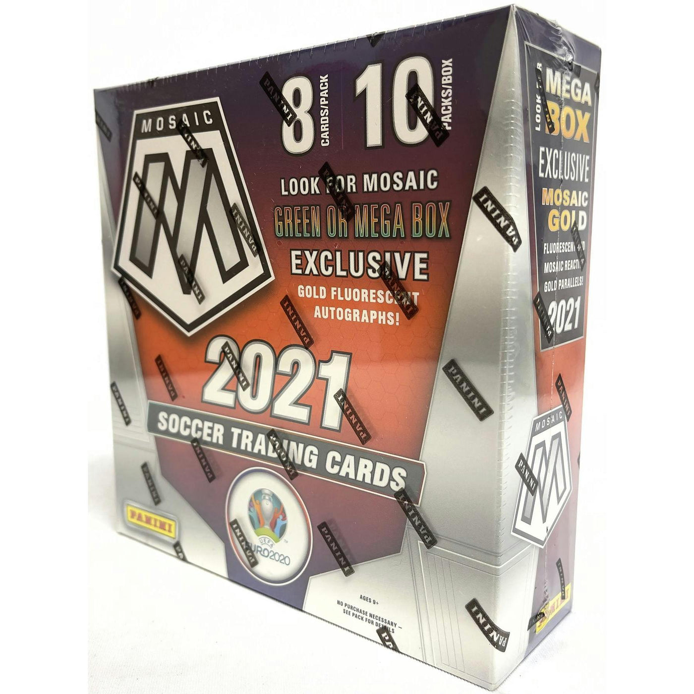2020/21 Panini Mosaic UEFA Euro 2020 Soccer Mega Box (Gold Fluorescent Parallels) (Reed Buy)