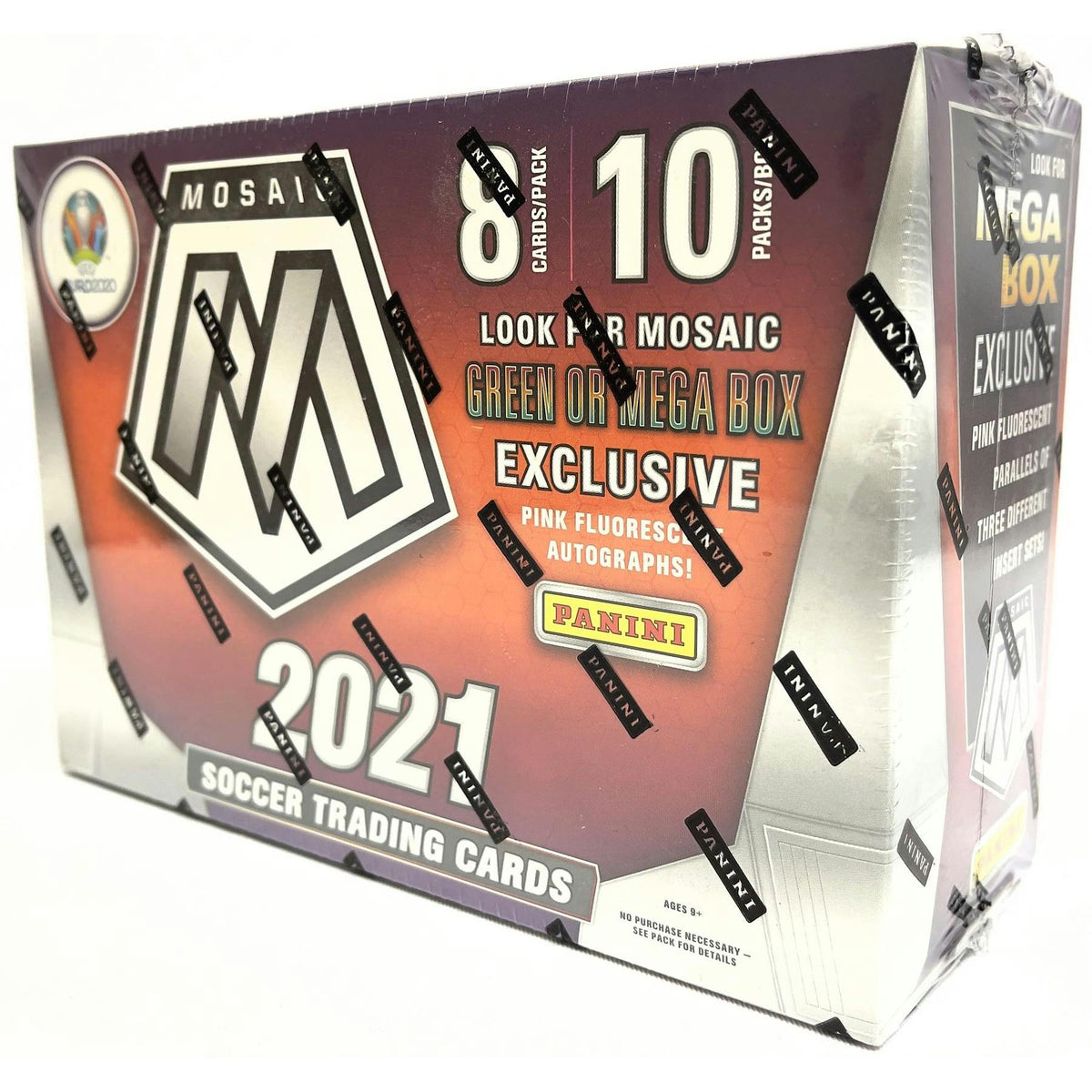 2020/21 Panini Mosaic UEFA Euro 2020 Soccer Mega Box (Pink Fluorescent Parallels)