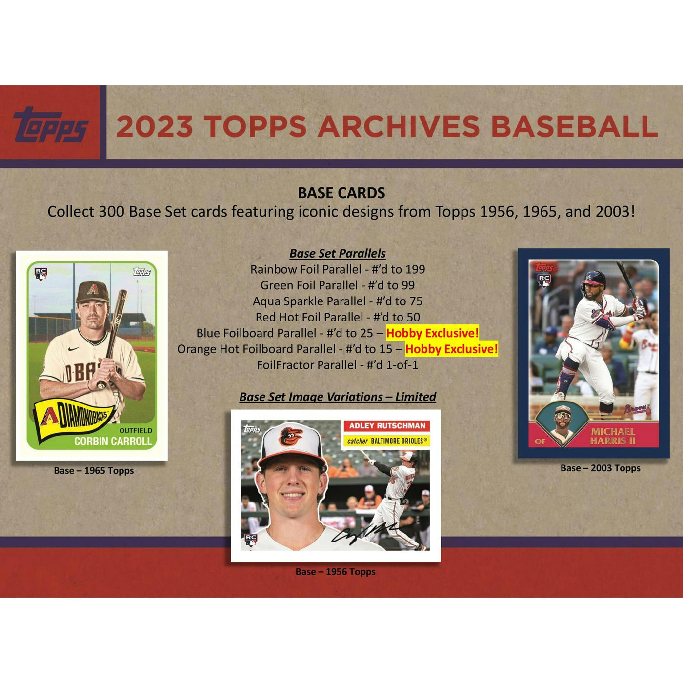 2023 Topps Archives Baseball Hobby 10-Box Case
