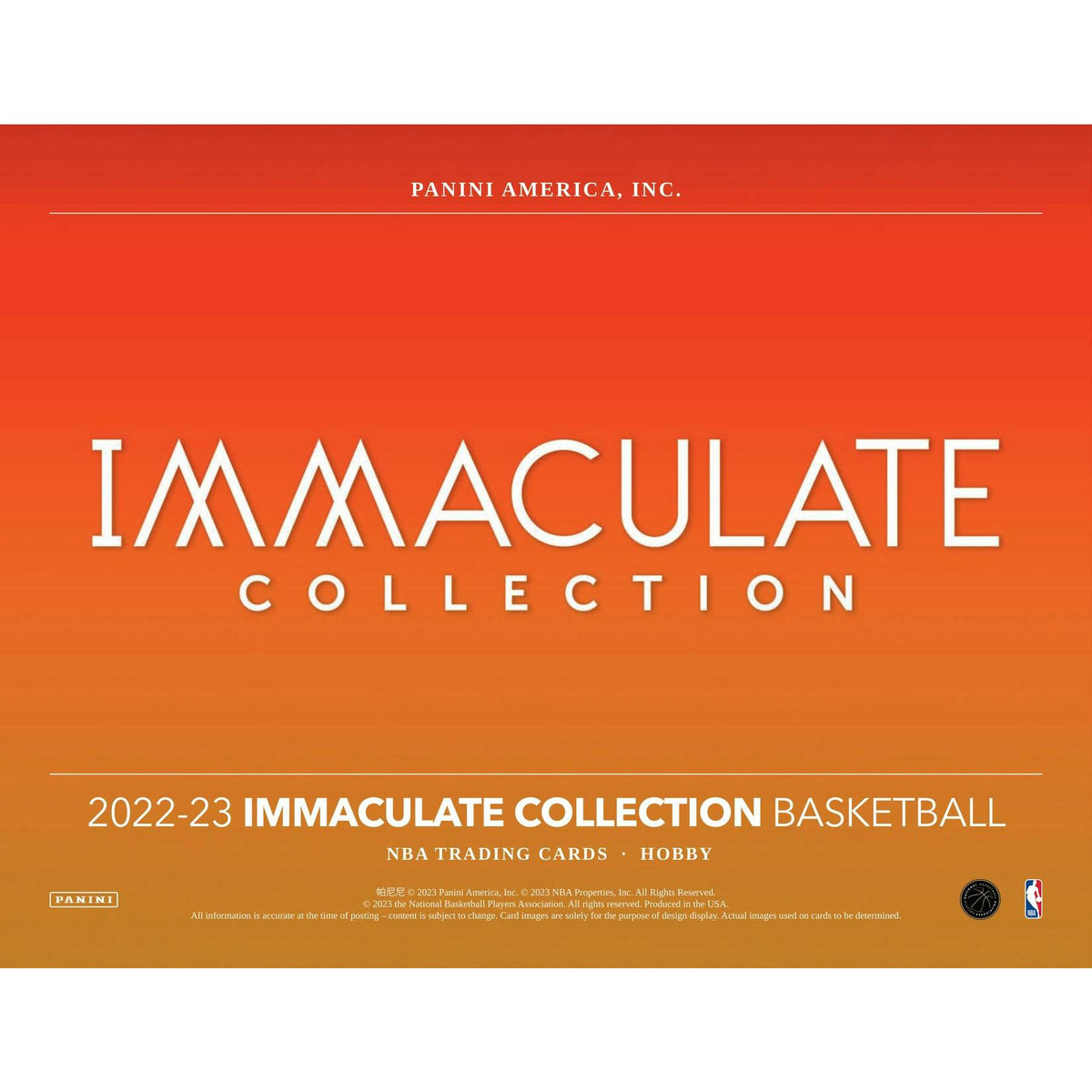 2022/23 Panini Immaculate Basketball Hobby 5-Box Case