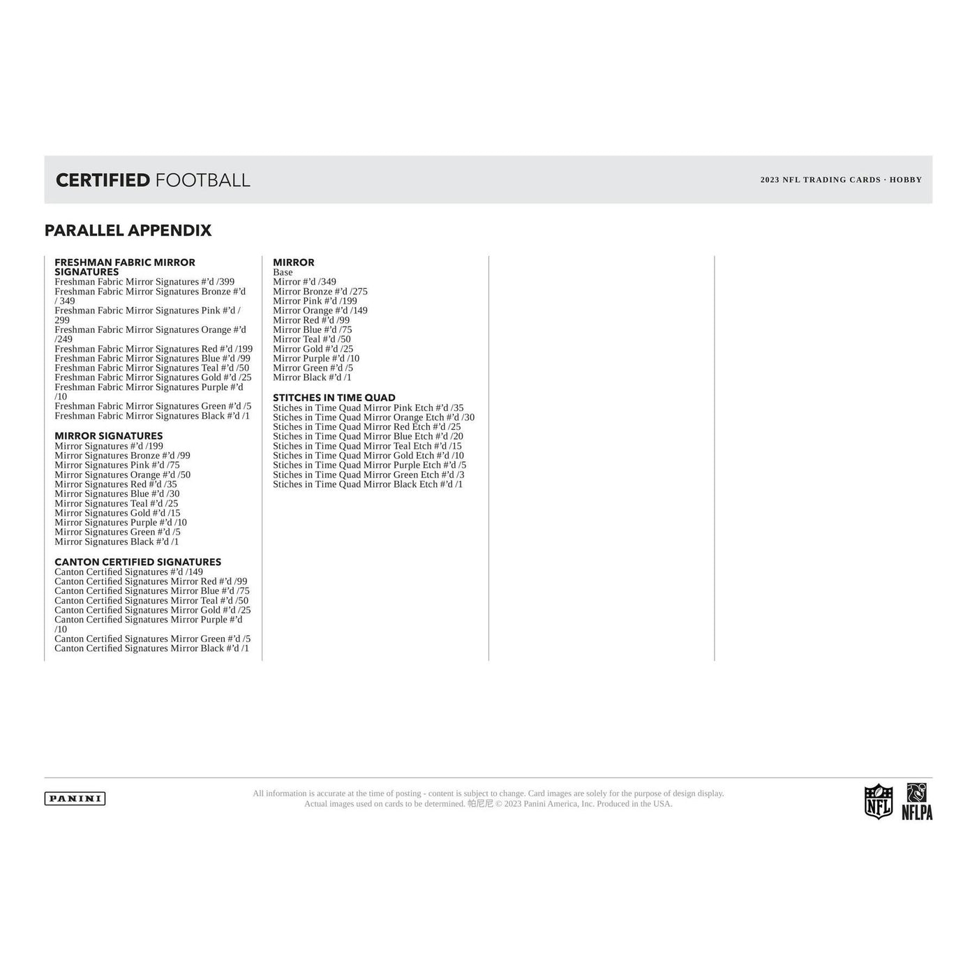 2023 Panini Certified Football Hobby Box