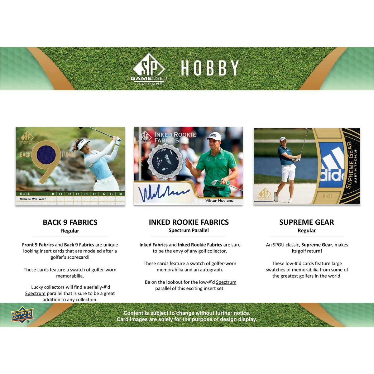 2024 Upper Deck SP Game Used Golf Hobby 10-Box Case
