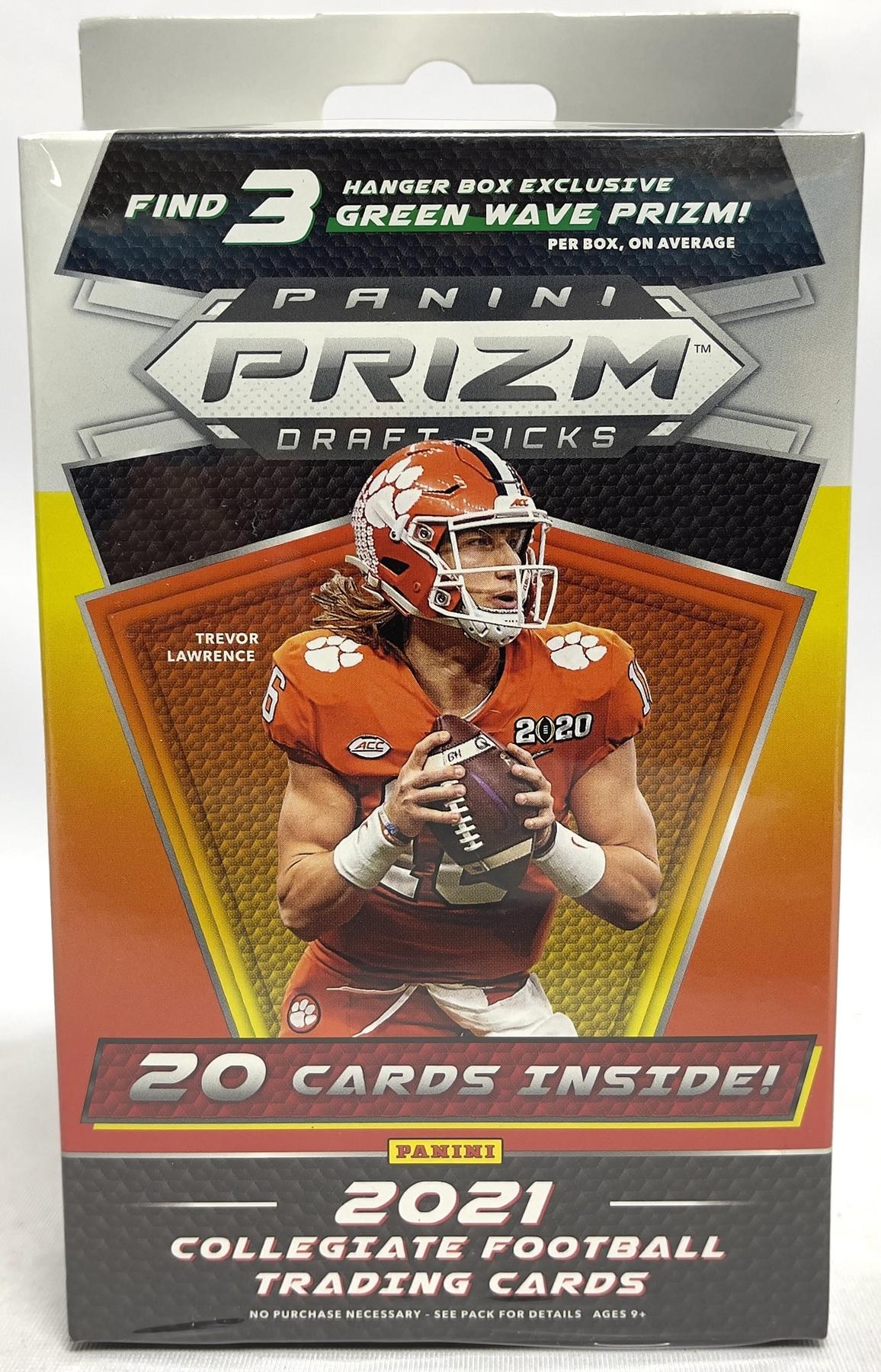 2021 Panini Prizm Draft Picks Football Hanger Box (20 Card) (Green Wave Prizms)