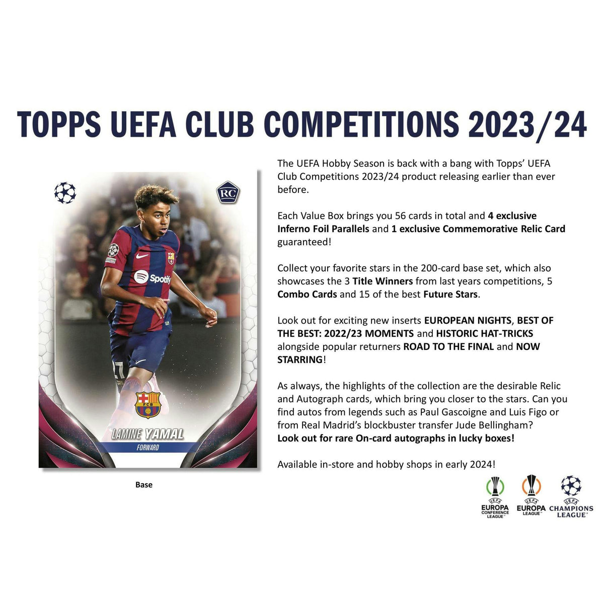2023/24 Topps UEFA Club Competitions Soccer Blaster Pack