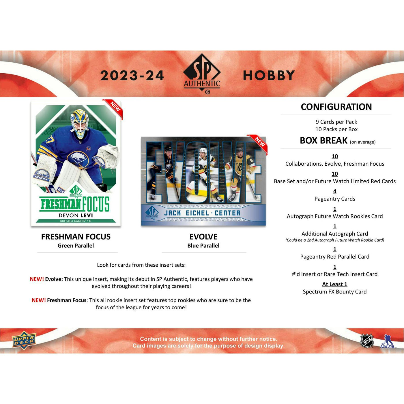 2023/24 Upper Deck SP Authentic Hockey Hobby Box