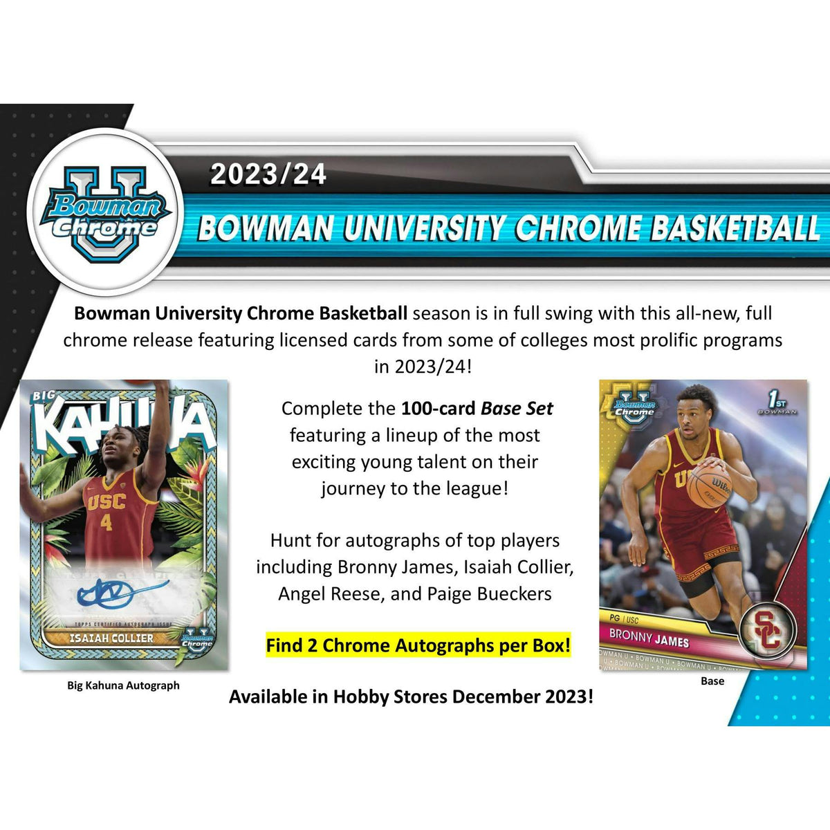 2023/24 Bowman University Chrome Basketball Hobby Box