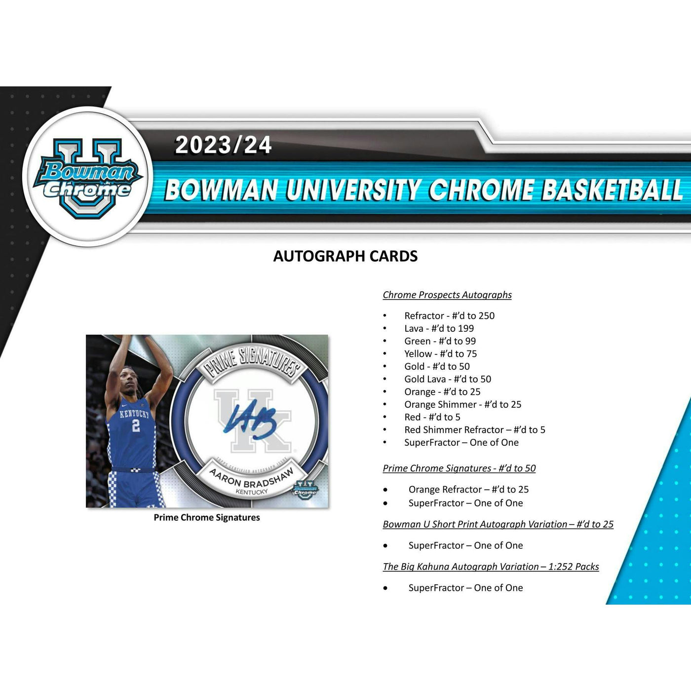 2023/24 Bowman University Chrome Basketball Hobby Box